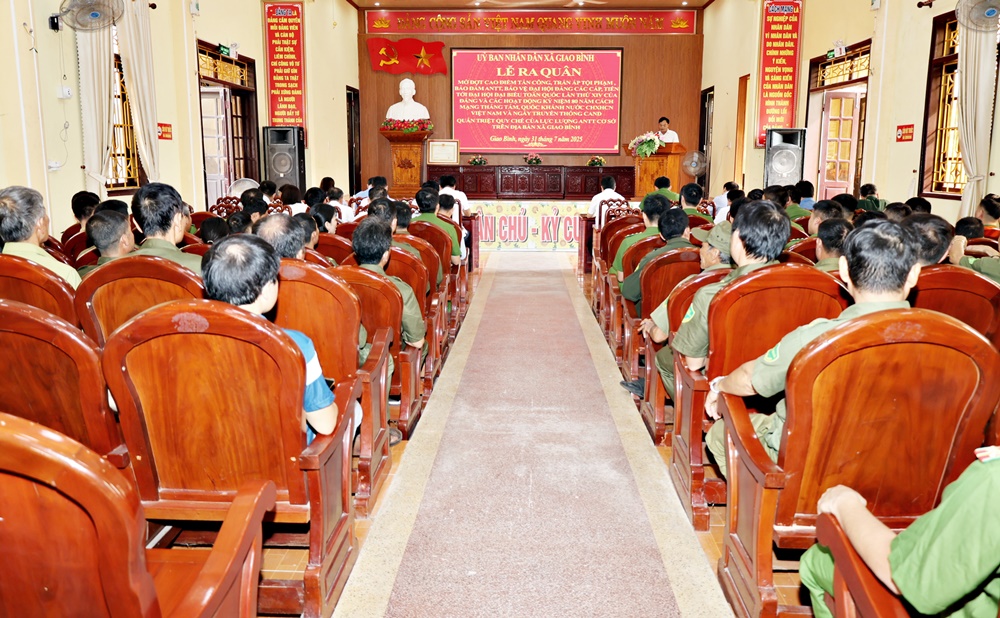 Xã Giao Bình tổ chức Lễ ra quân mở đợt cao điểm tấn công, trấn áp tội phạm, đảm bảo ANTT